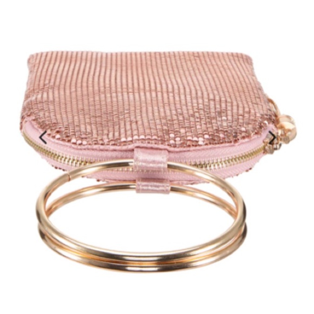 NWT Nina Chandler Rose Gold Mesh Metallic Clutch - Picture 5 of 8
